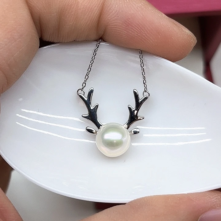 淡水珍珠银S925镶嵌颈饰