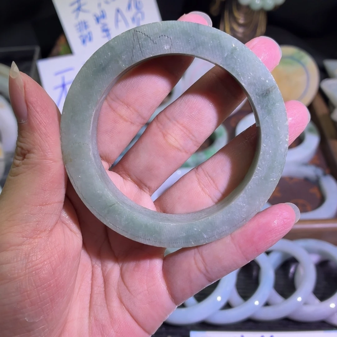 定制翡翠未镶嵌翡翠A货毛胚手镯定制