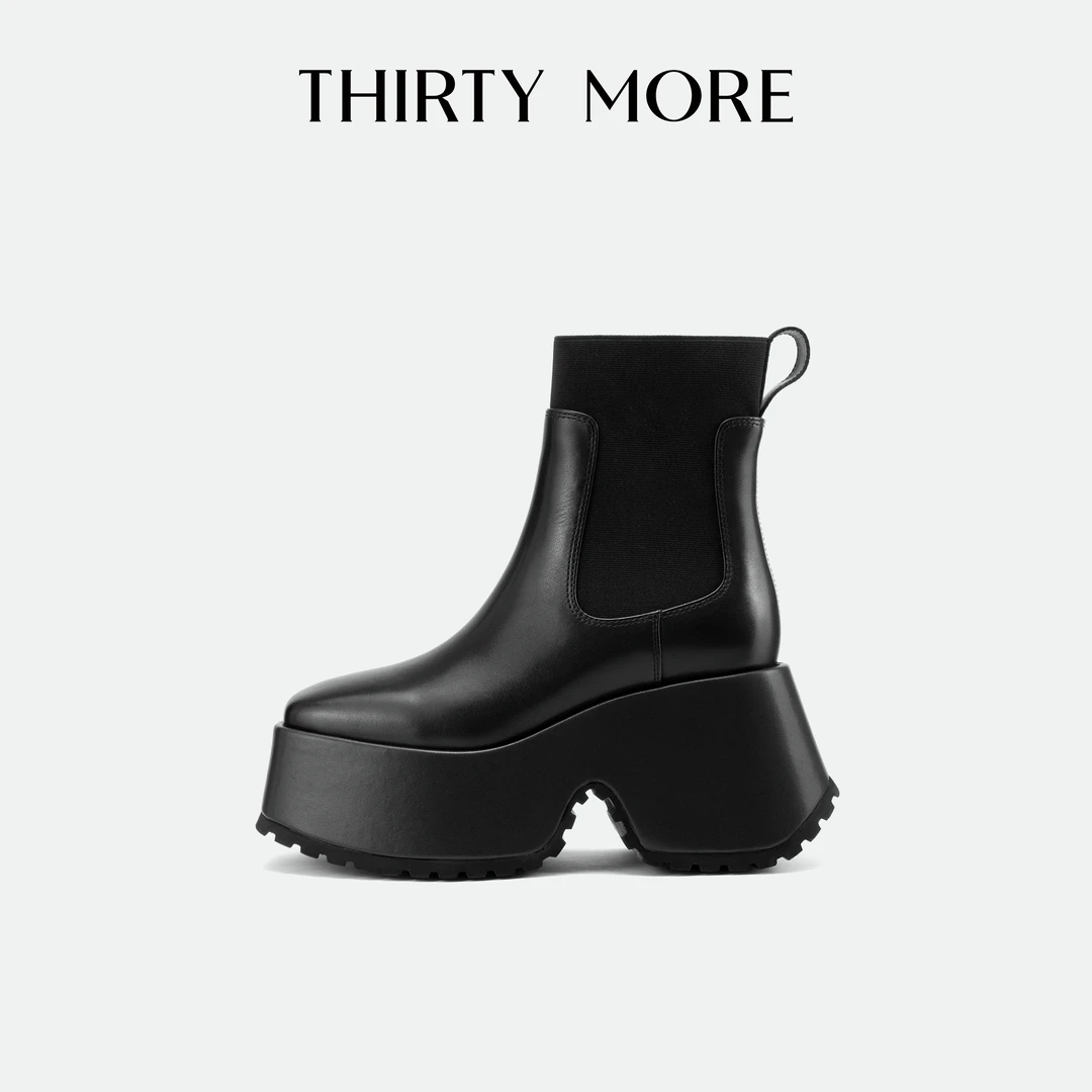 【刚柔并济】Thirty More复古切尔西靴2025秋冬新款增高弹力短靴