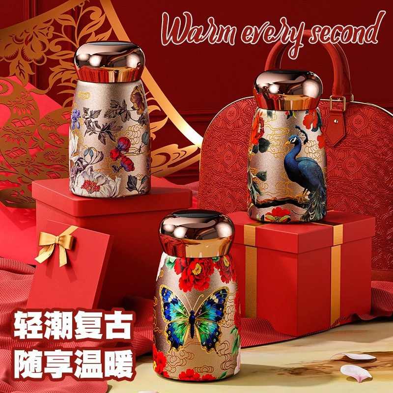 国潮迷你保温杯女新款高颜值小容量便携水杯国风.16不锈钢内胆杯