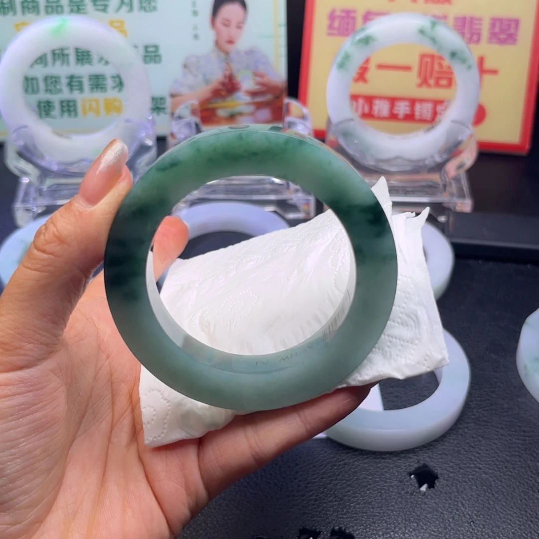 聆***＆定制翡翠未镶嵌手镯手镯