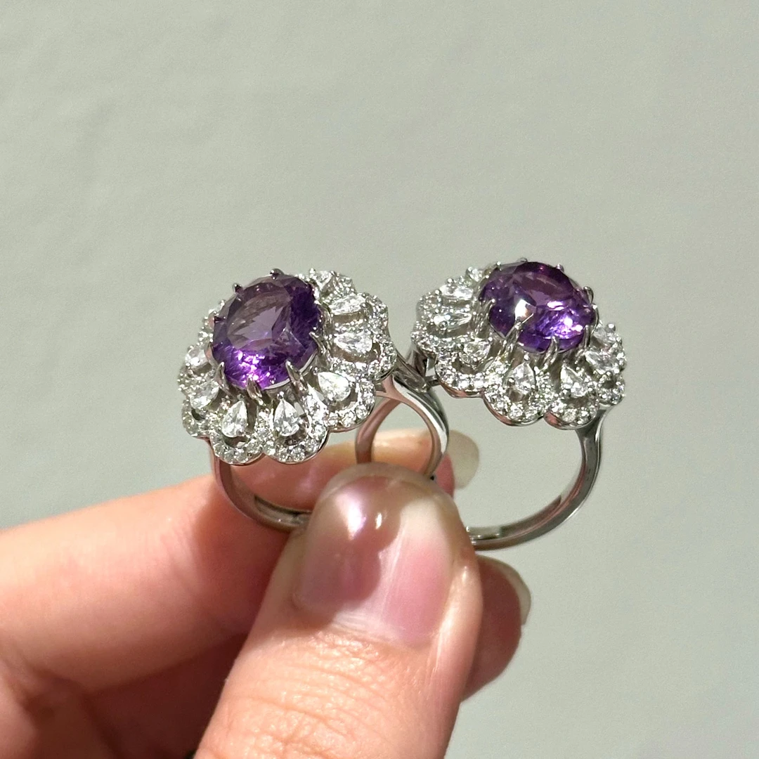 紫水晶复古豪镶戒指多样性发其一