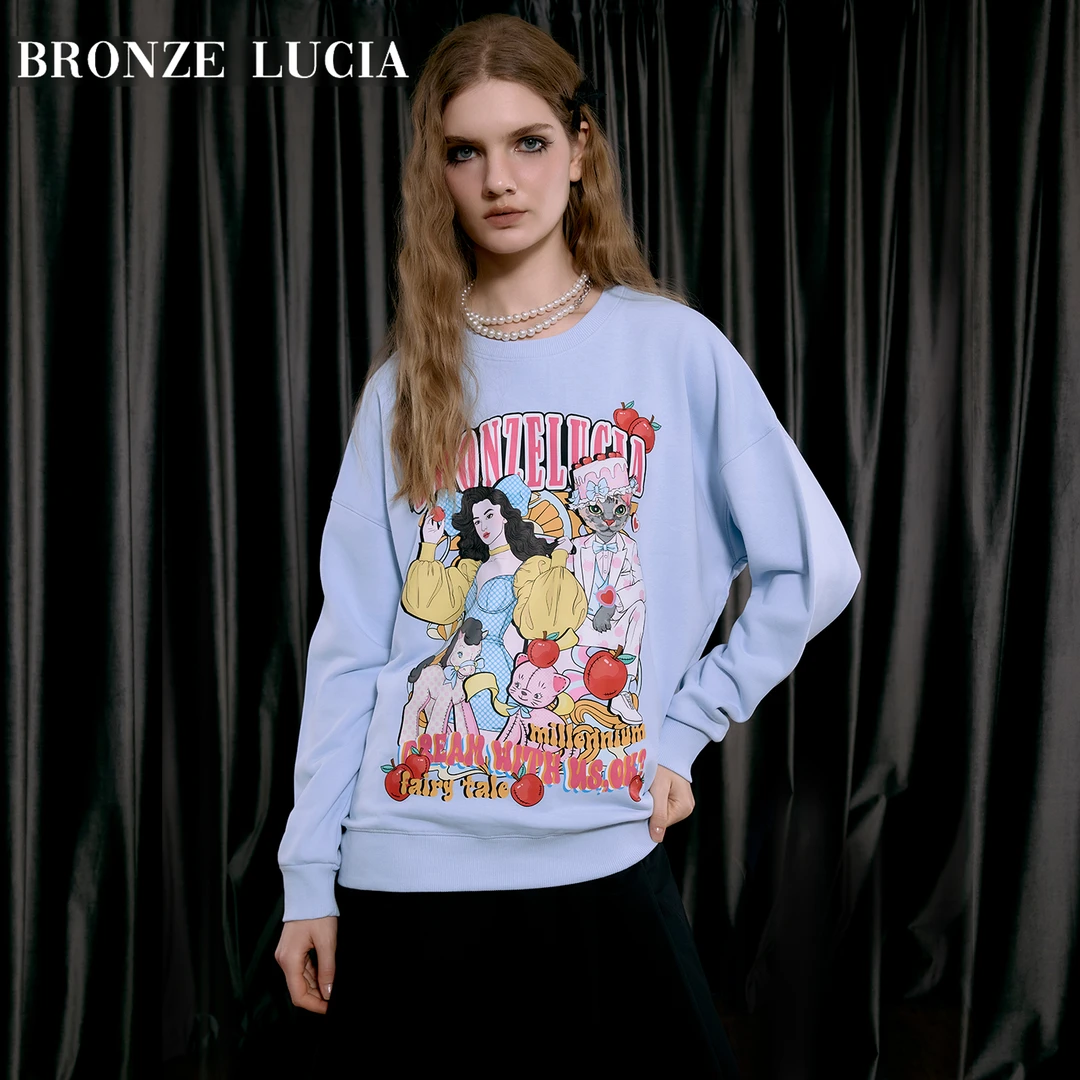Bronze Lucia蓝色千禧女孩圆领卫衣