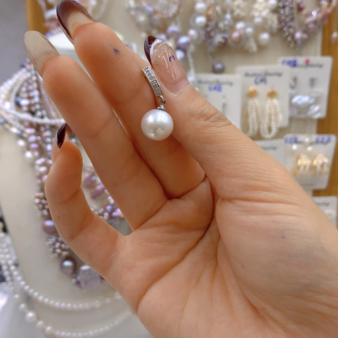 淡水珍珠耳饰银S925镶嵌Z****7