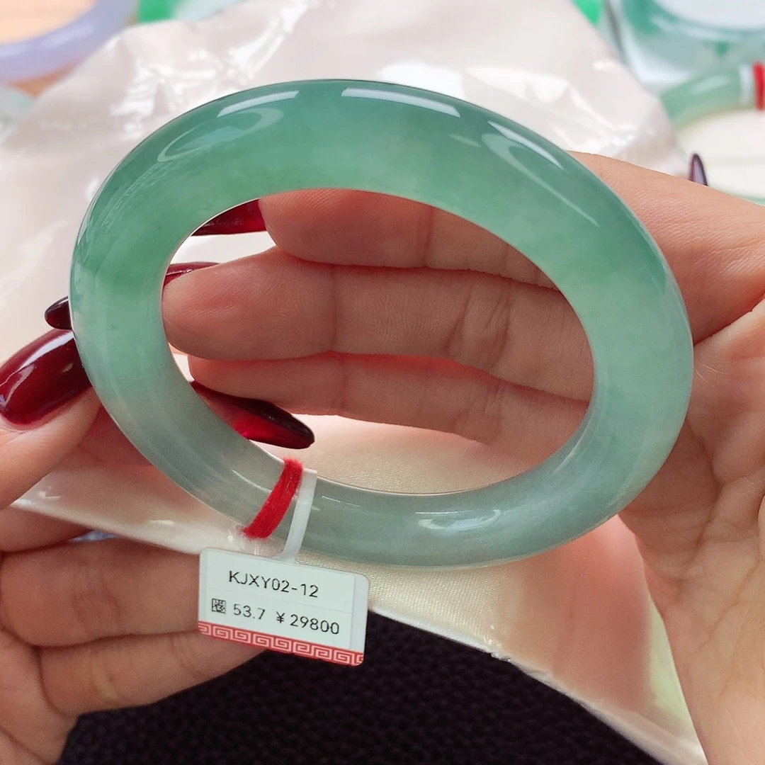 翡翠手镯未镶嵌53.54.55高货微瑕捡漏 冰丝棉丝包容