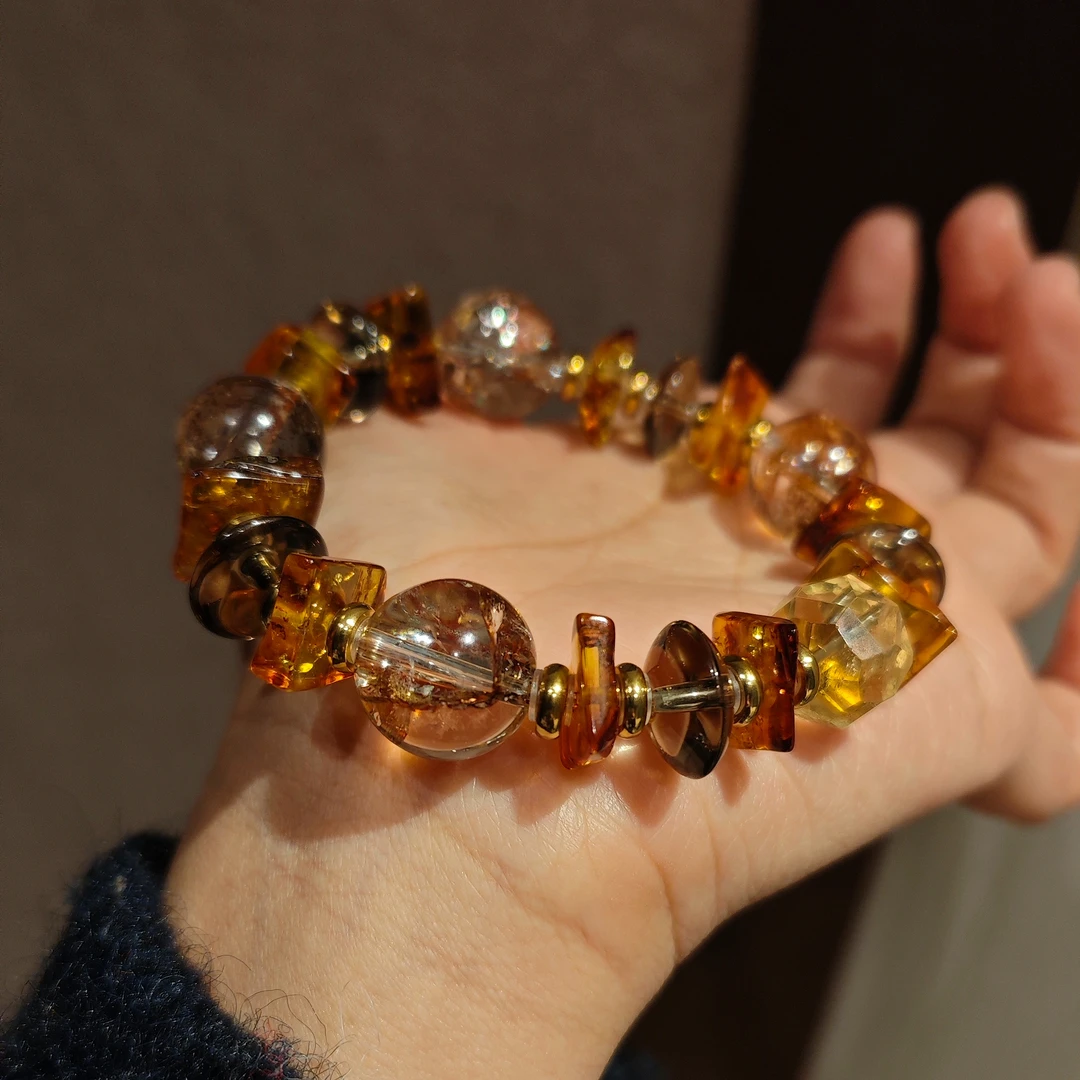 0378 （69拍2)花珀手串（多样性发其一）