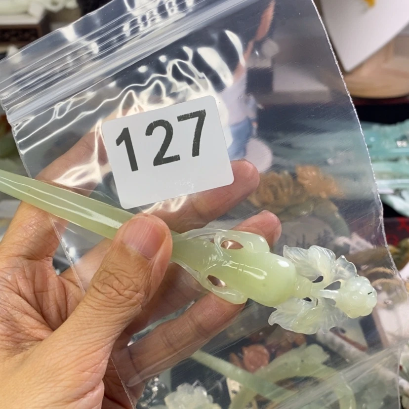 【闪购商品】岫玉发饰未镶嵌延