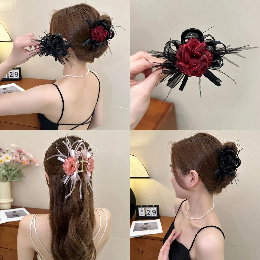 春季花开 气质显发量毛毛花朵抓夹（8厘米）