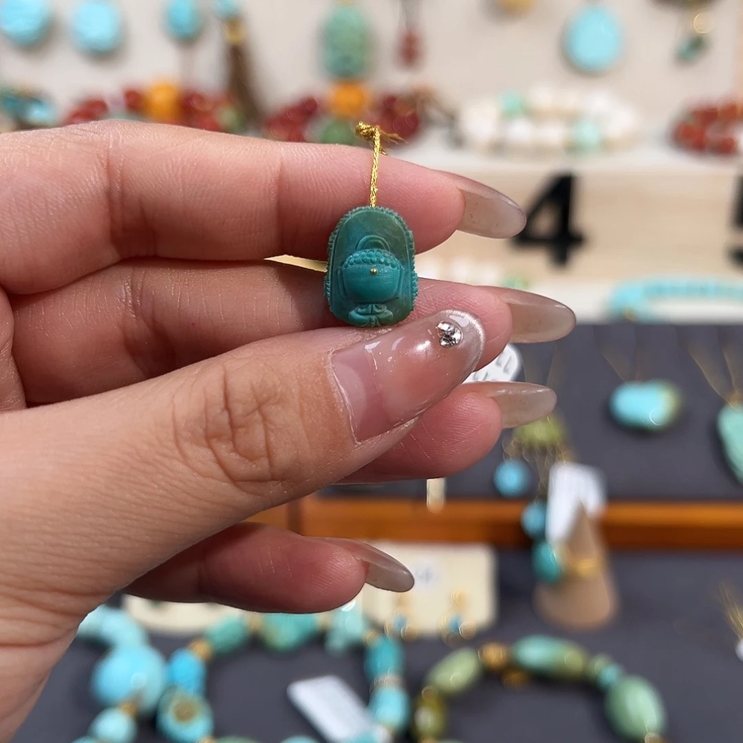 绿松石未镶嵌把件宝宝佛配饰