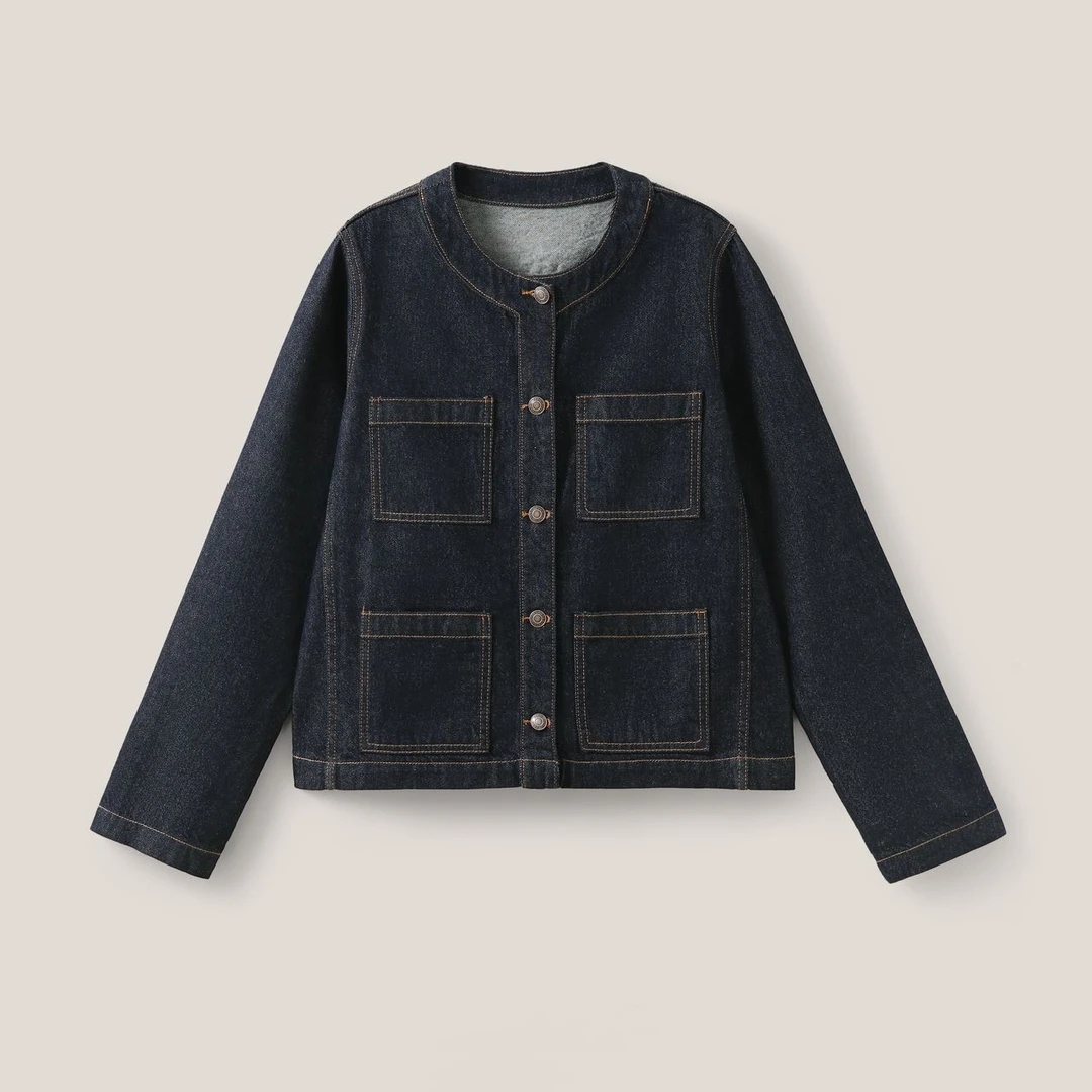 女士牛仔外套简约休闲气质短款夹克衫GDNZ120