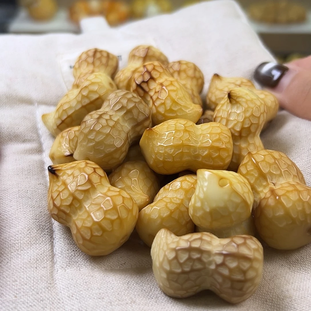 菩提根/象牙果手串微瑕炭烤花生3颗