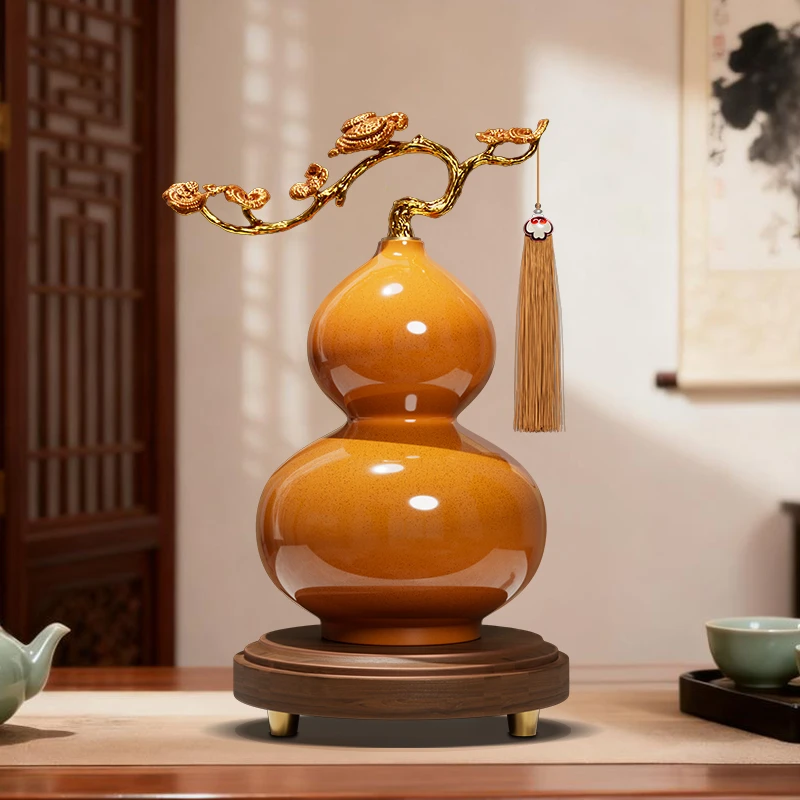 如意陶瓷葫芦摆件高级感客厅招财玄关电视柜酒柜装饰乔迁新居礼物