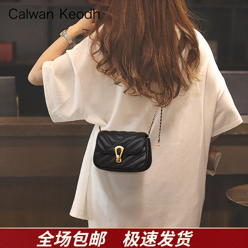 Calwan Keodh真皮包包女包2025款时尚斜挎包生日礼物送女友送老婆