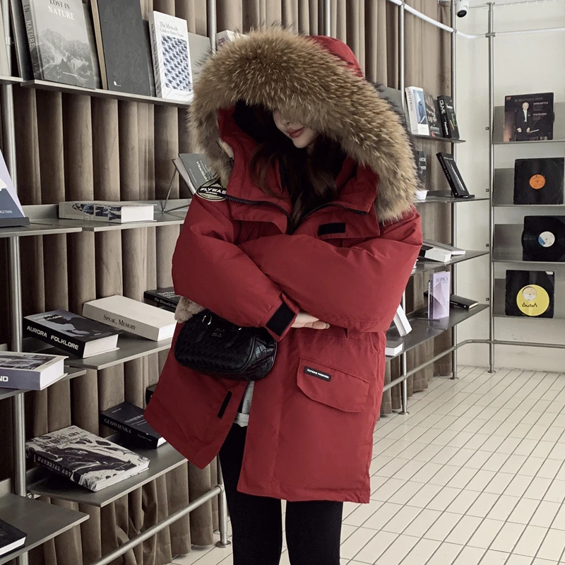 新款白鸭绒羽绒服特大码女装胖妹妹抽绳收腰加厚连帽厚外套210斤