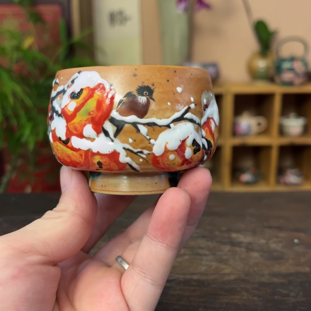 柴烧手工手绘陶瓷