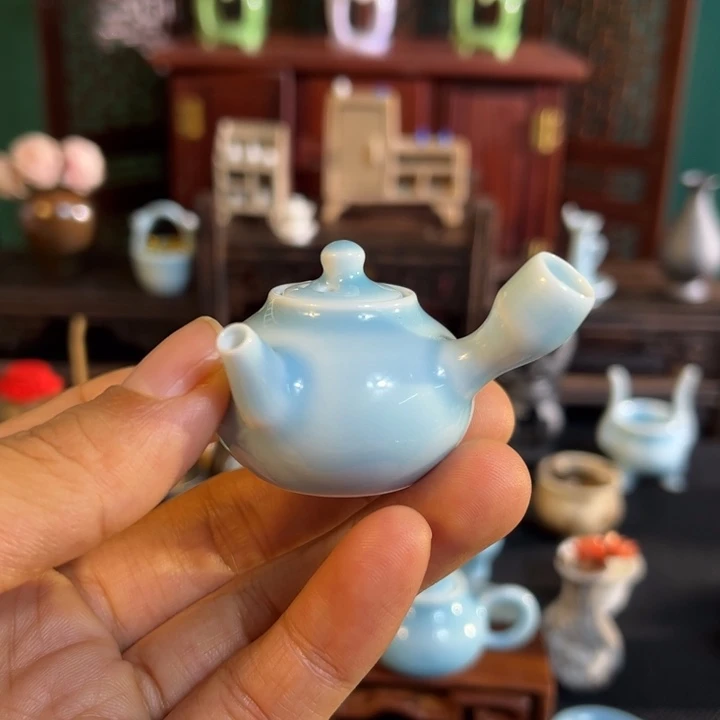 摆件贝***海微陶老王迷你花瓶