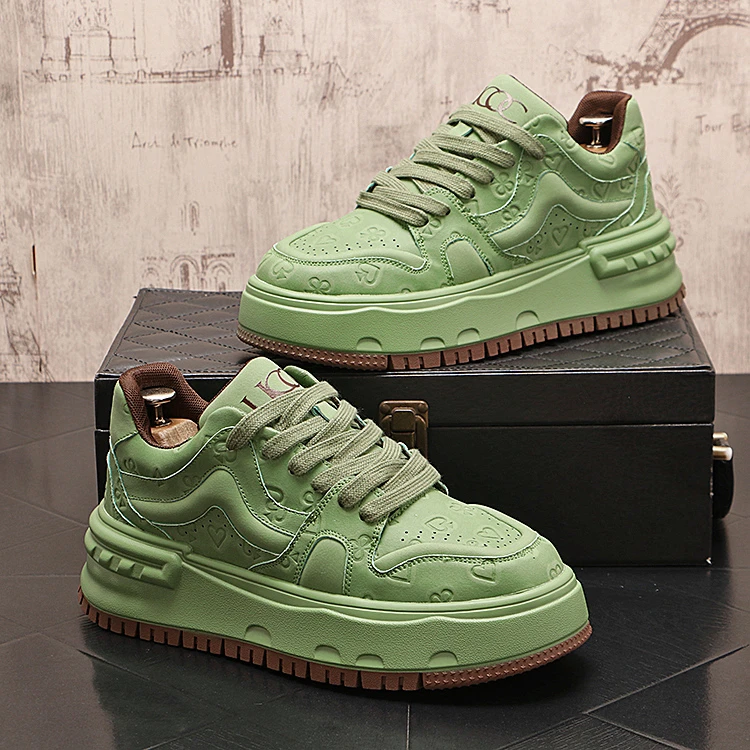 新款爆款男士轻奢潮牌印花时尚休闲鞋低帮百搭潮流板鞋学生潮鞋