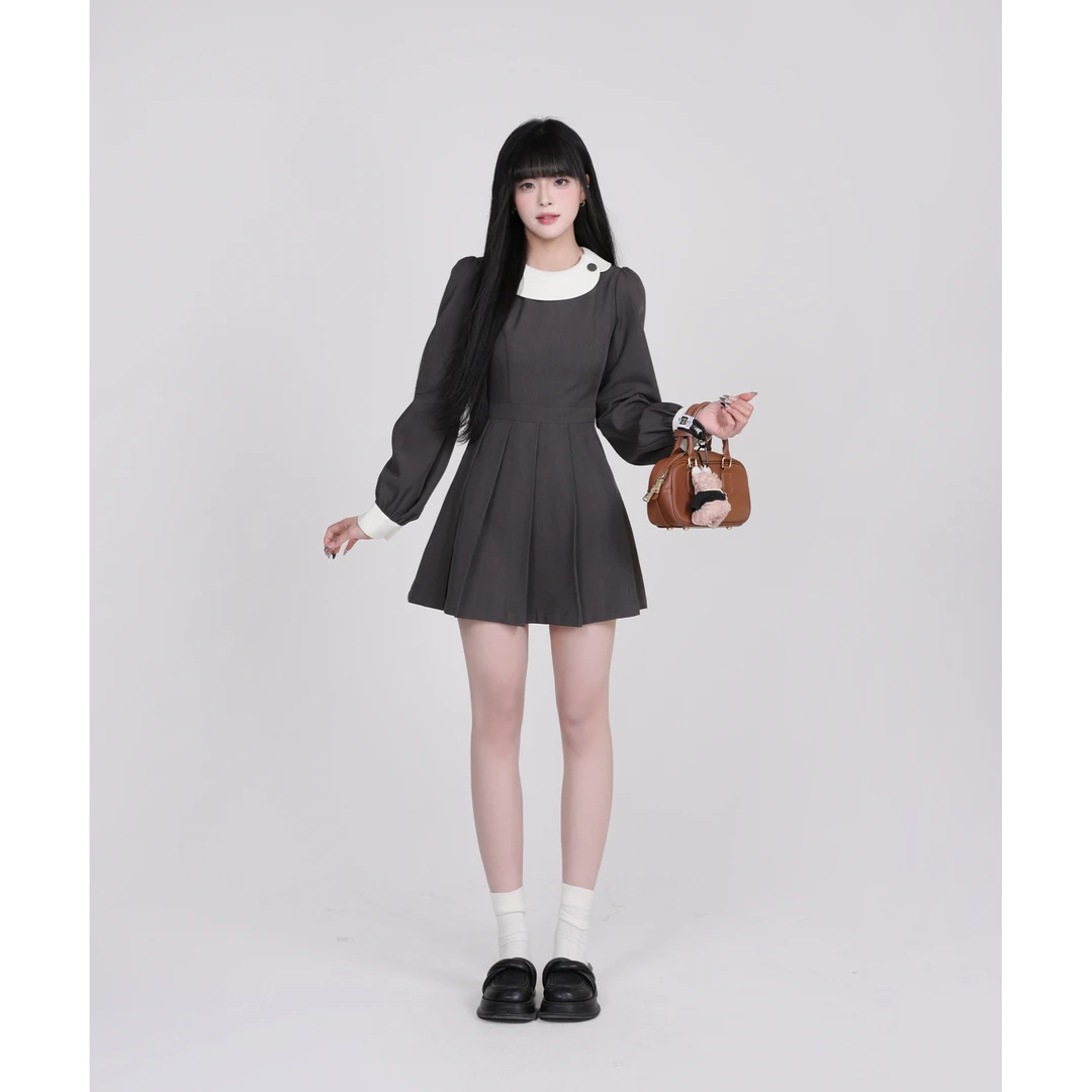 RICHINCHEESE 宫廷千金 宫廷风高级感假两件拼接简约气质连衣裙