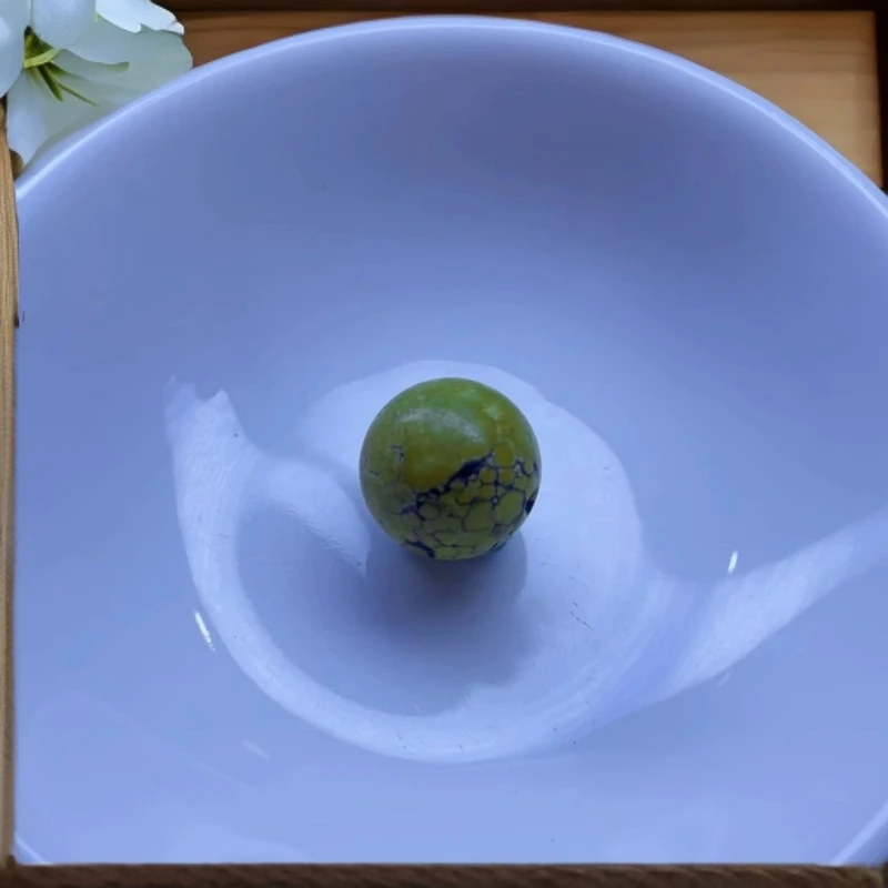 湖北原矿知己绿松石菜籽黄单珠配饰