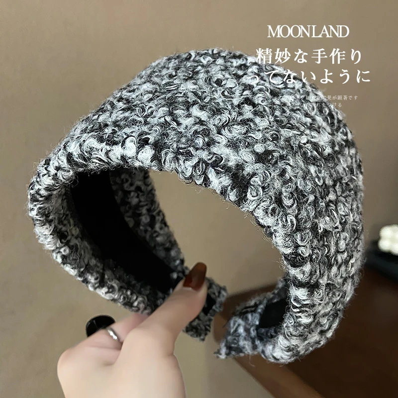 高颜值秋冬毛绒新款超宽边发箍气质百搭洗脸压发头箍发卡发捆头饰