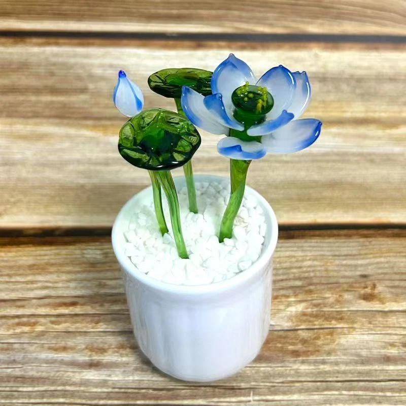 淄博博山琉璃工艺品小摆件荷花