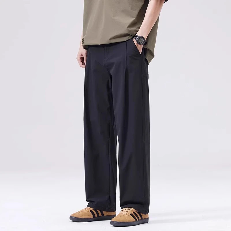 Cebrodz男士休闲裤男新款垂感裤子夏季薄款宽松阔腿裤直筒长裤子