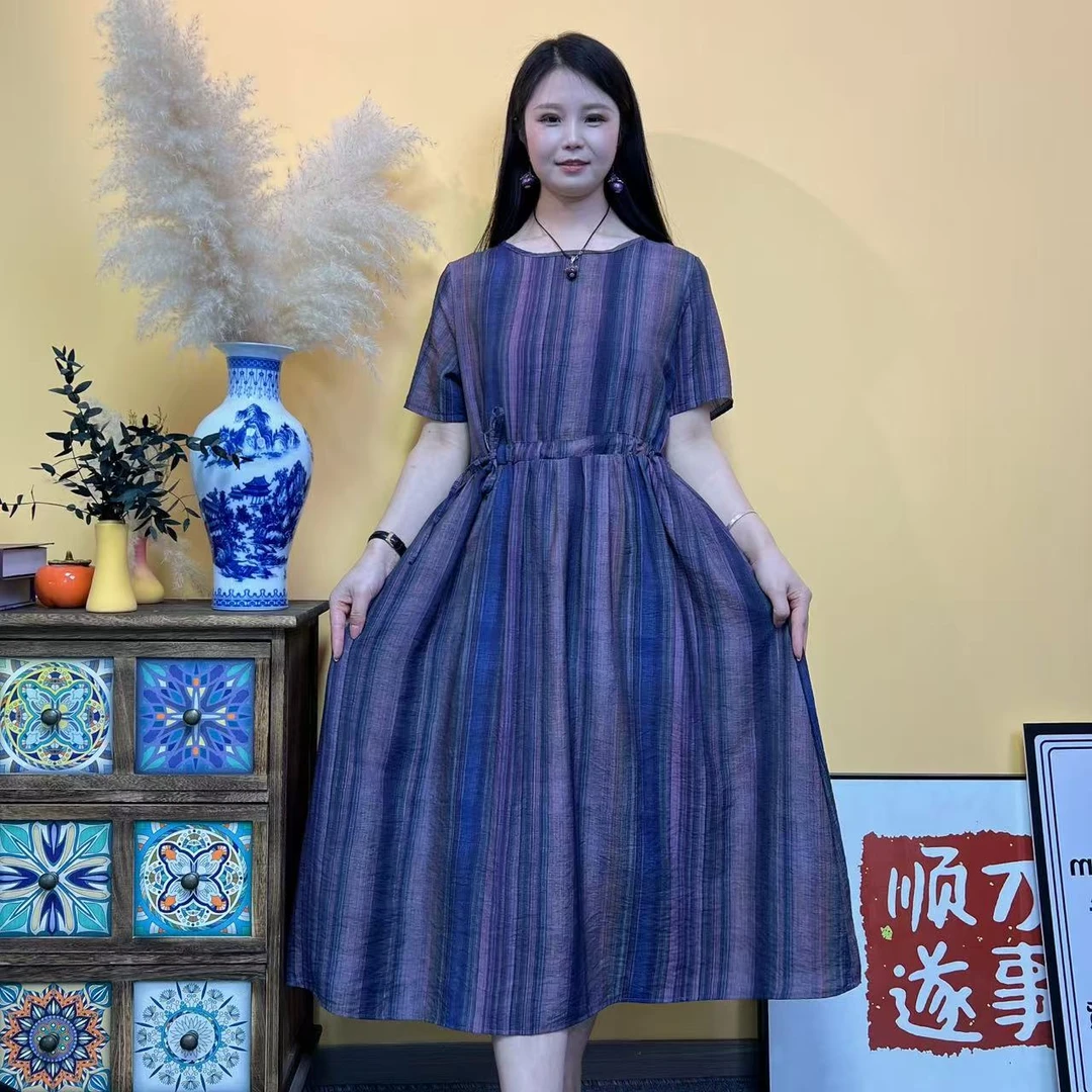 2025新款中老年妈妈连衣裙时尚百搭A字长款大摆裙子时尚百搭长裙