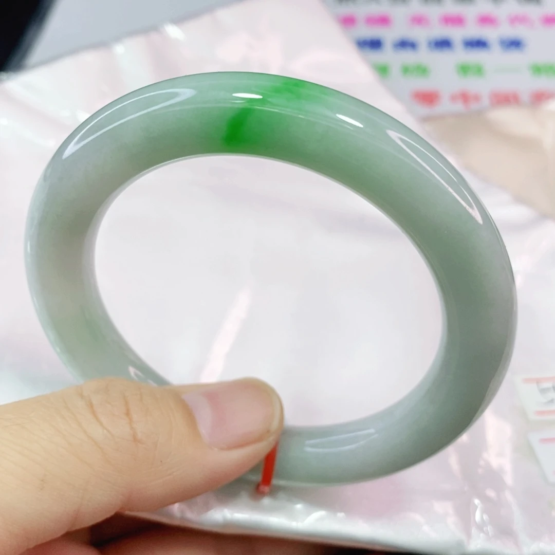 未镶嵌手镯翡翠54.5圈口圆条