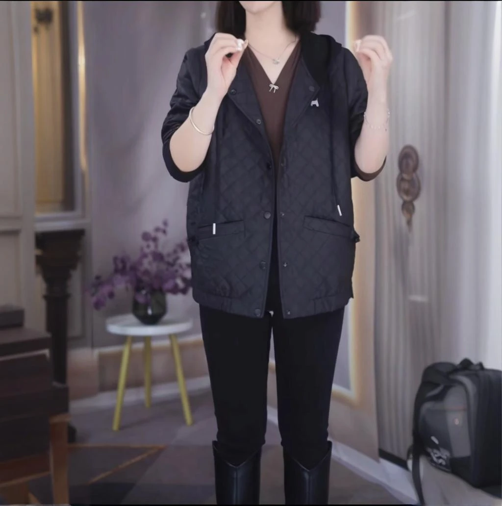 优雅松驰感外套2025秋季新款高级感连帽宽松休闲百搭显瘦上衣外套