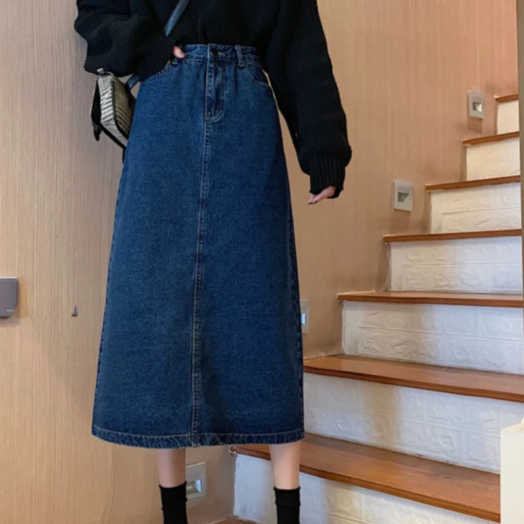 235#YKK拉链早秋松紧腰968#百搭显瘦半身长裙