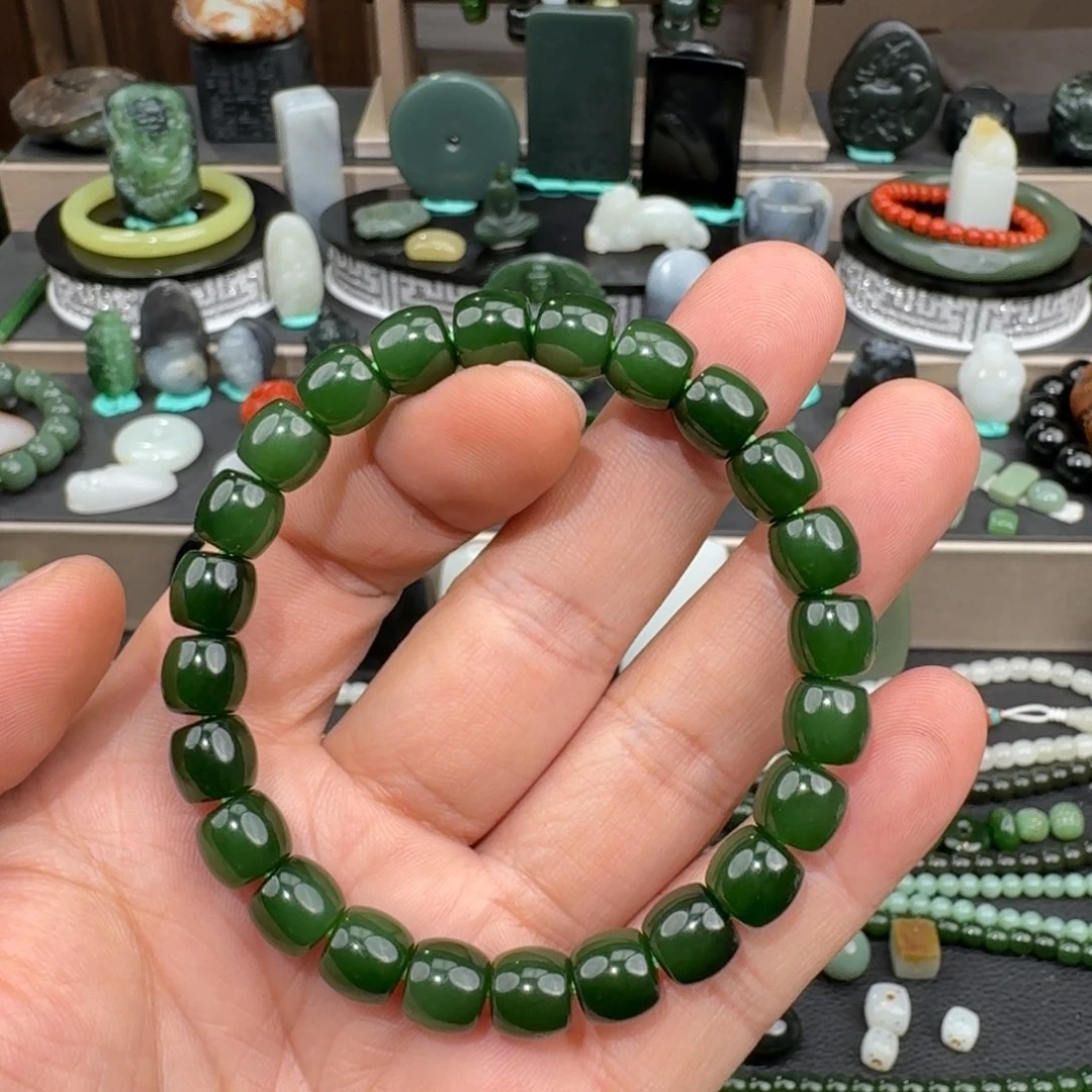 和田玉（碧玉）未镶嵌手链