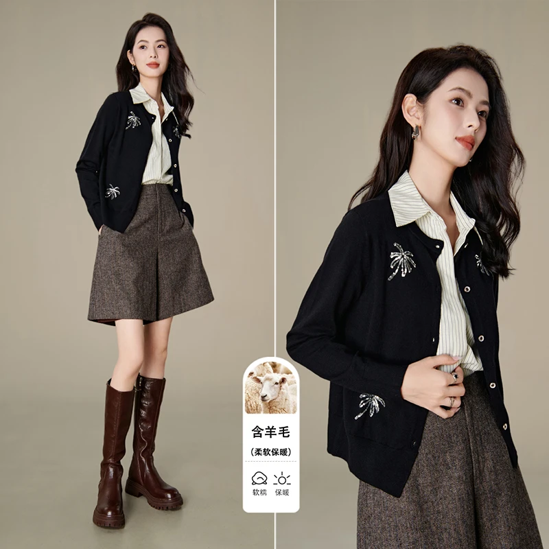 【新品】2025亮片毛衫含针织衫开衫女25071231