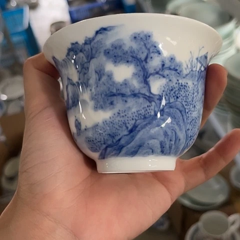 陶瓷手绘盖碗一个陶瓷