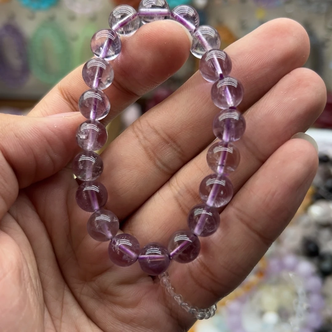 水晶未镶嵌手链9.2咪紫水晶手链