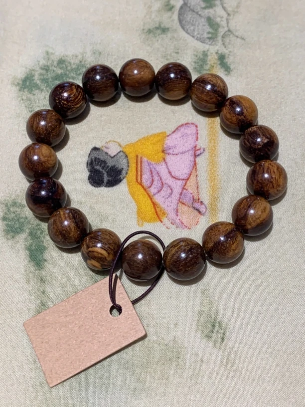 巴布亚贡木1.2圆珠 浓香纹理佛珠手串 新店特惠福利，随机一串精挑