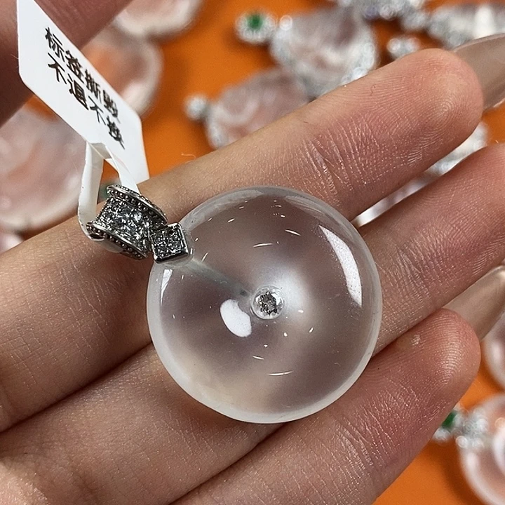 石英质玉银S925镶嵌颈饰