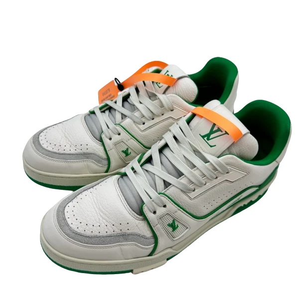 95新 LouisVuitton/路易威登 8码42码白绿水泥trainer97新vv1079