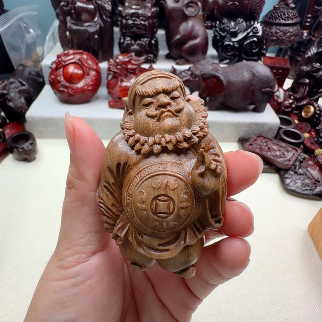 维腊木（绿檀）把件大*地钟馗
