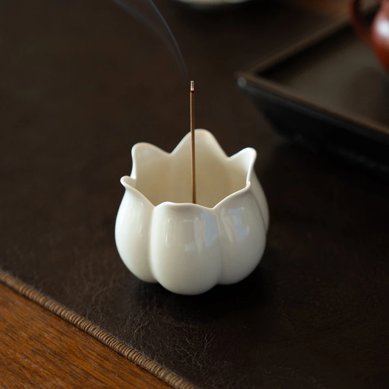 观策器隐草木灰釉创意小香炉茶室陶瓷香托盘线香插香座仿古香薰炉