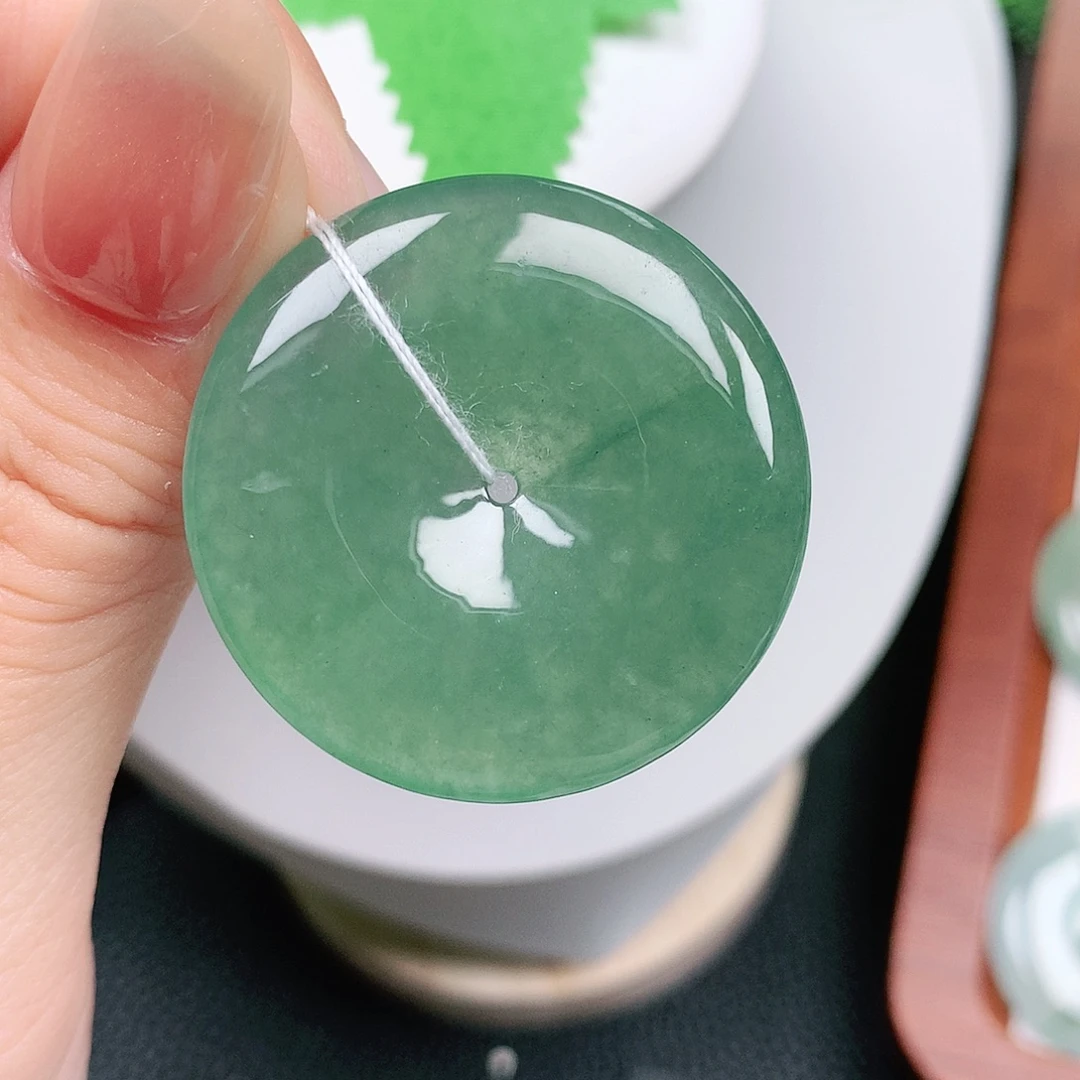 翡翠未镶嵌颈饰平安34.7-5.5