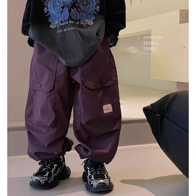 童装男童裤子秋款宽松儿童装韩版男童休闲裤百搭工装裤童潮流秋季