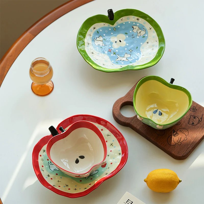 肆月秋暖创意陶瓷碗家用2025新款个人专用早餐碗水果碗酸奶碗小碗