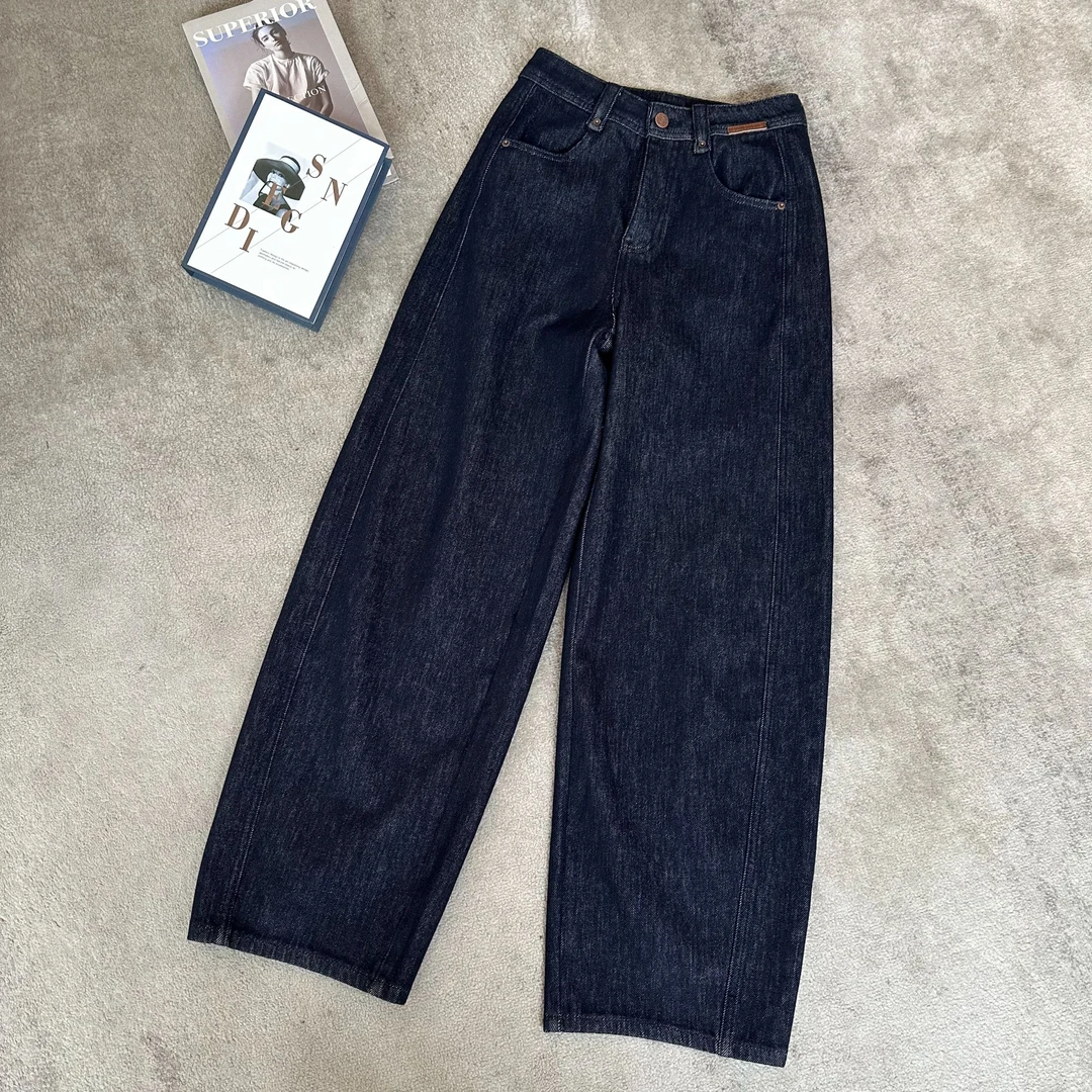 【米可家】自留款高品质四面弹普洗蓝牛仔弯刀裤15387