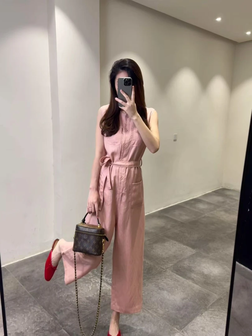 欧货 休闲透气口袋连体裤