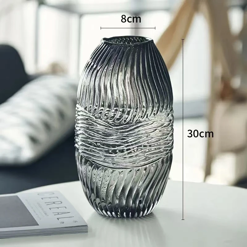 简约现代玻璃花瓶高颜值ins风小口客厅卧室桌面水养插花摆件装饰
