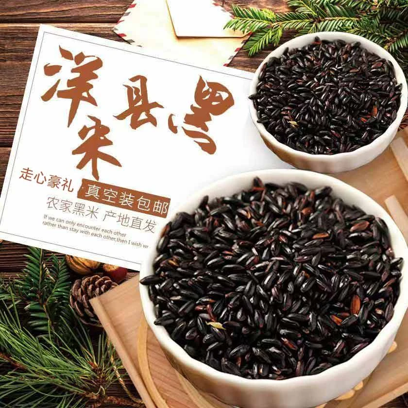 黑米产地直发正宗熬粥礼盒特产新米2kg粗粮五谷杂粮洋县新黑香米