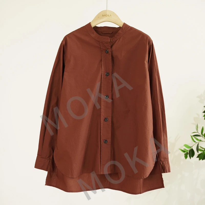 芬兰订单经典款立领高支棉衬衣女士（241266）2355