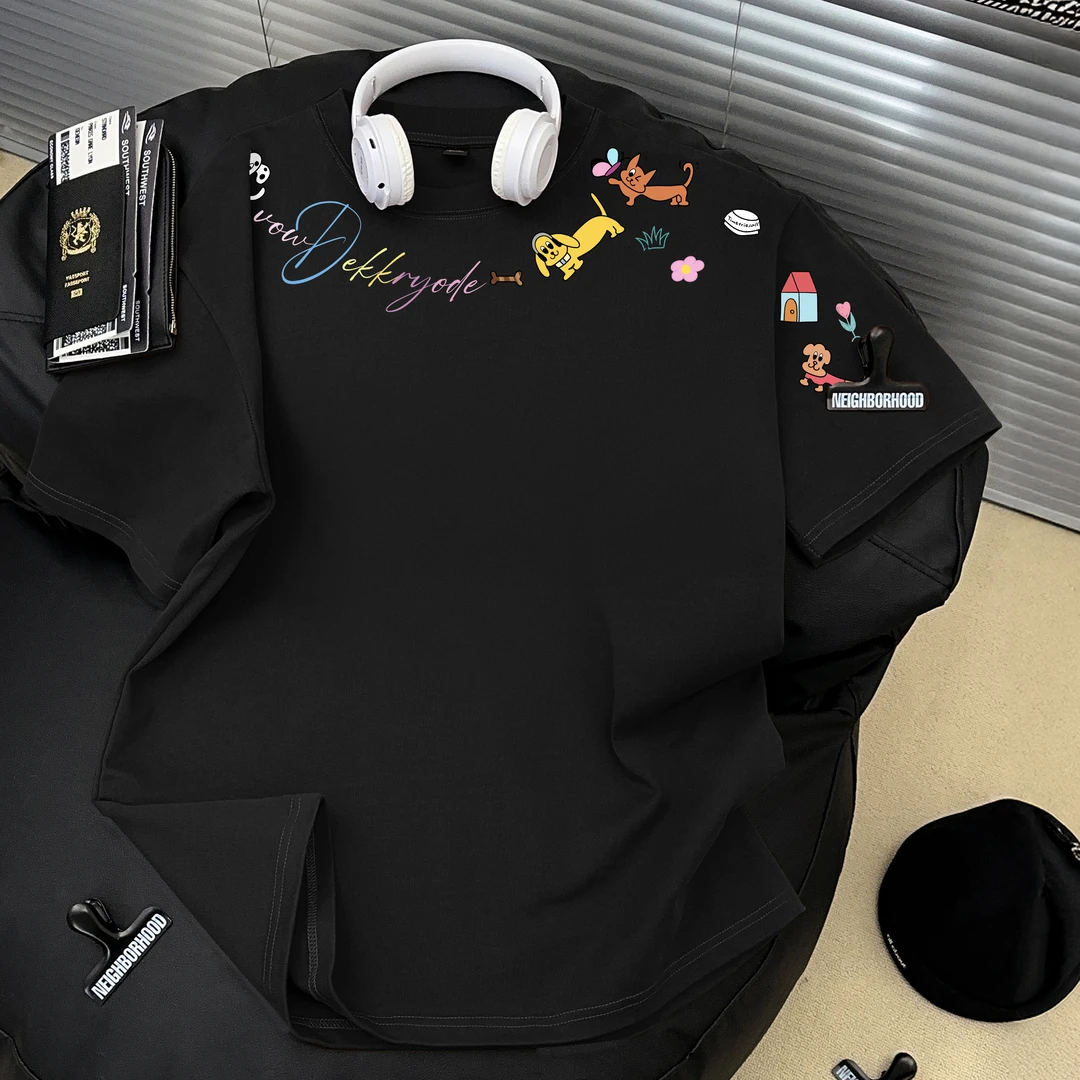 Dekkry夏季百搭情侣装短袖圆领宽松短袖简约休闲潮流半袖T恤