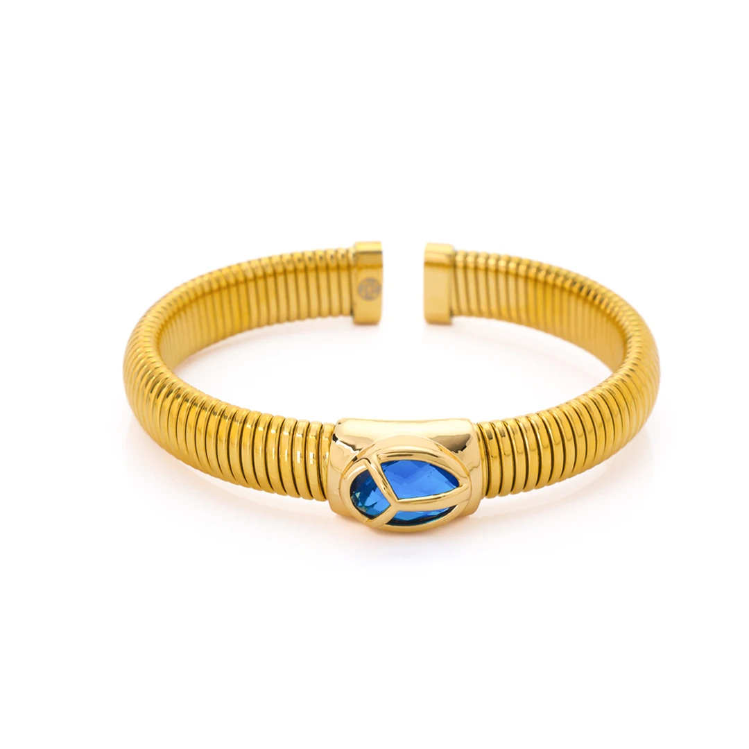 【埃及套装】小众时尚百搭竖纹弹力宽手镯中性简约复古素款8091