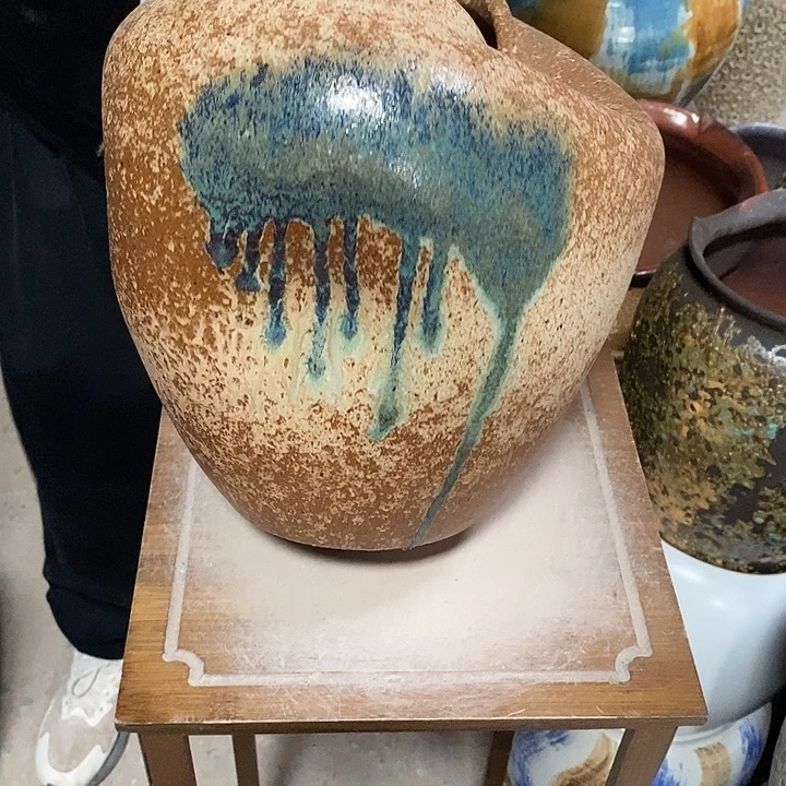 紫砂花盆口21高度28绿色………